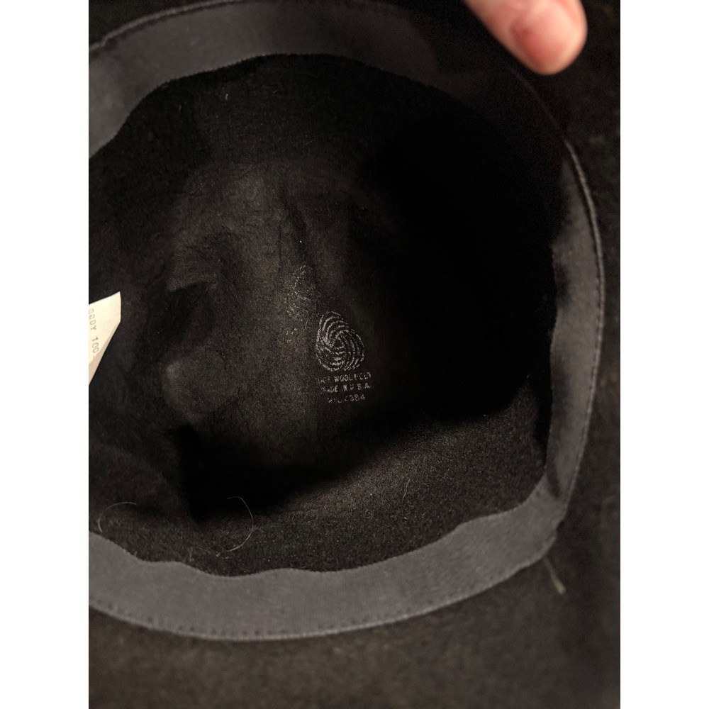 Vintage Black Wool Cloche Hat Zebra Print Faux Fur Brim Made in USA Woolmark - Picture 4 of 5